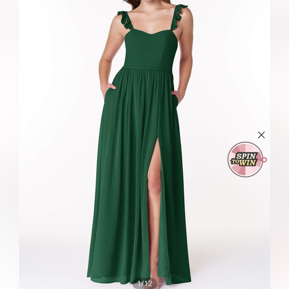 Azazie Dark Green Chiffon Bridesmaid Dress